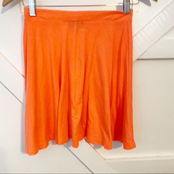 Topshop Linen Blend Knit Mini Skirt Orange Multicolor Sz 2 - Picture 2 of 6